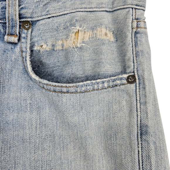 Rag & Bone Fit 2 Slim Straight Jeans Button Fly Light Wash Distressed Denim 31 - Picture 5 of 12